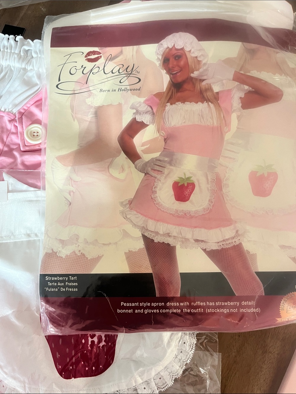 Forplay Pink Strawberry Apron Party Dress Costume